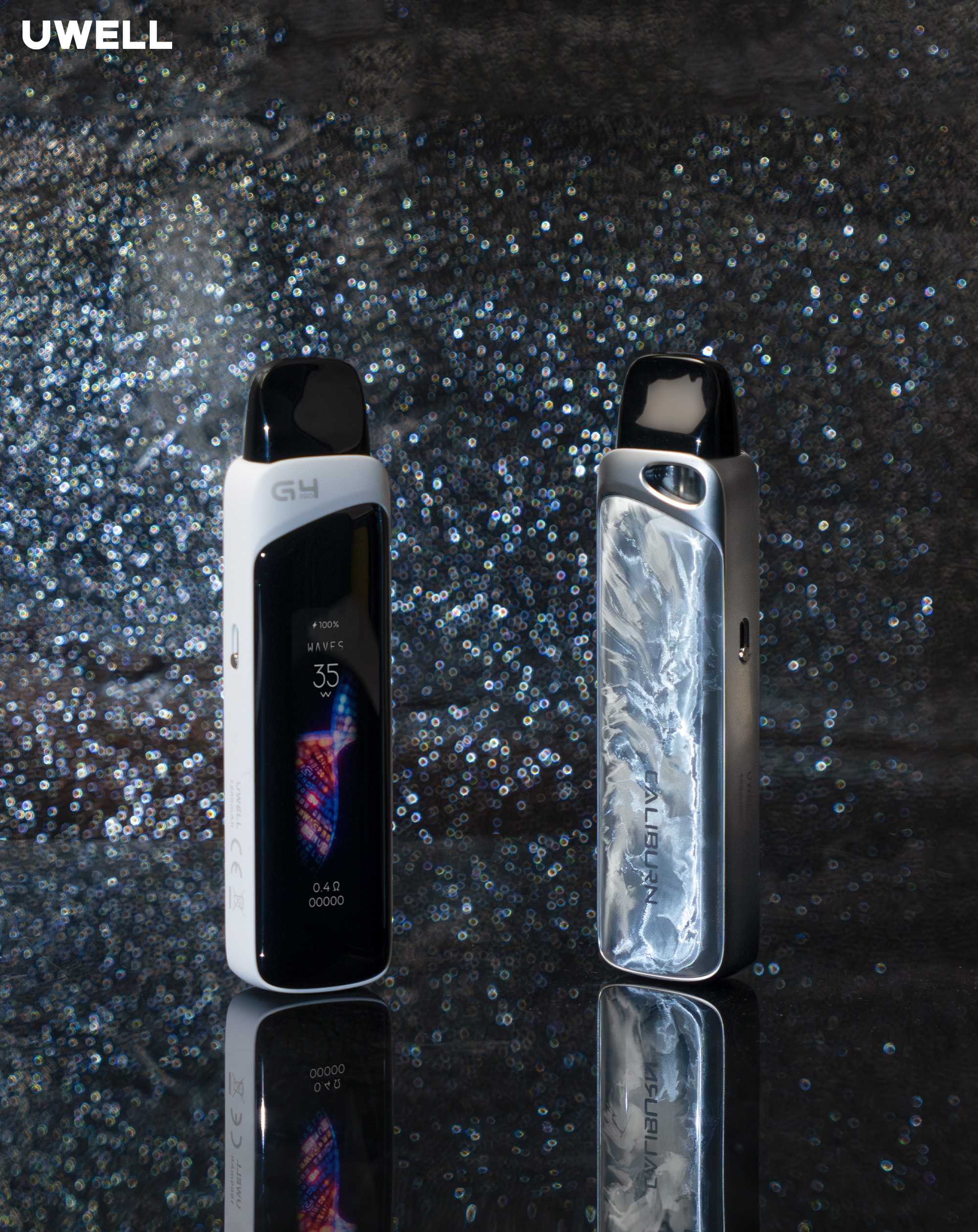 Uwell Caliburn G4 Pro und Caliburn Pod-System im Studiolicht