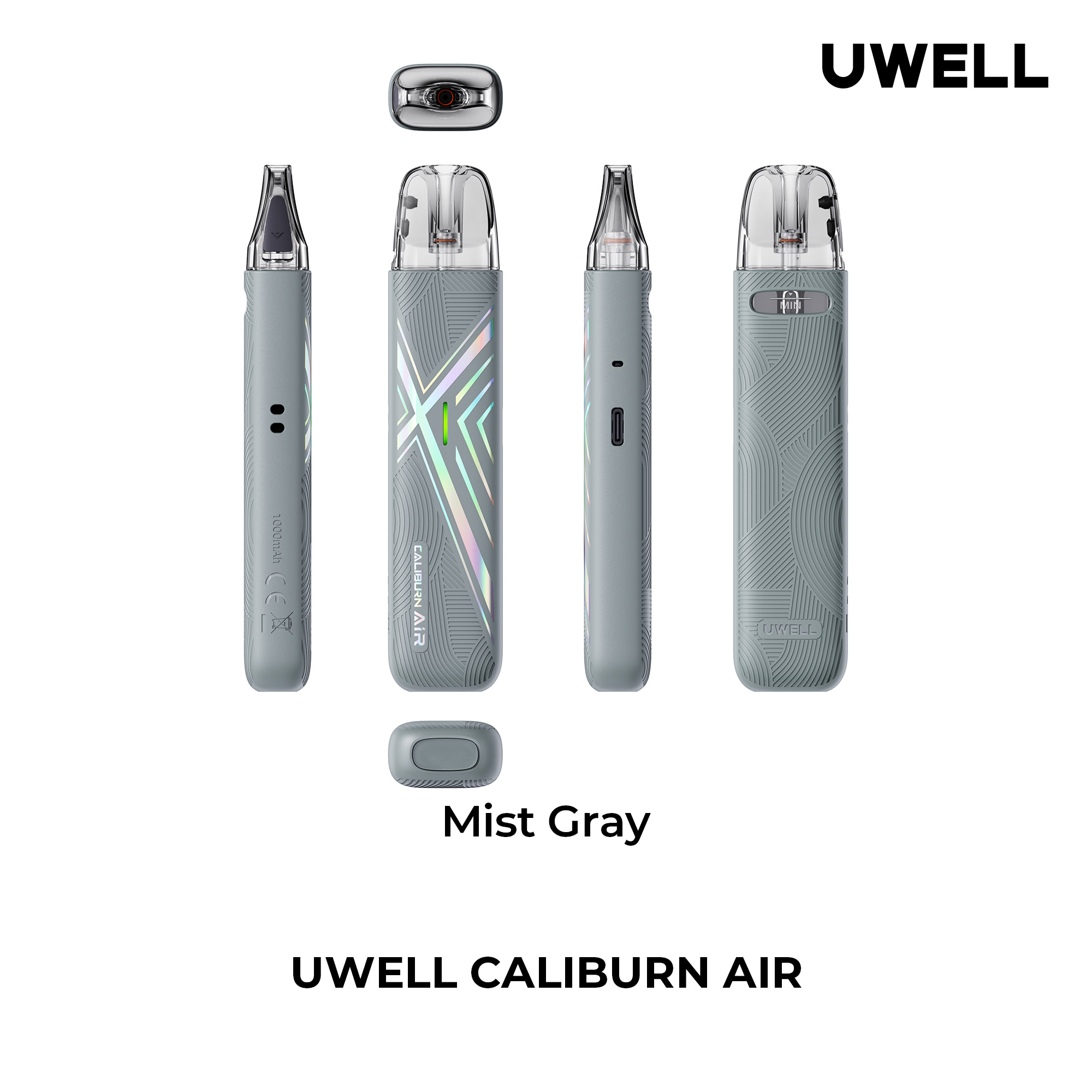 Uwell Caliburn AIR Mist Gray – alle Ansichten