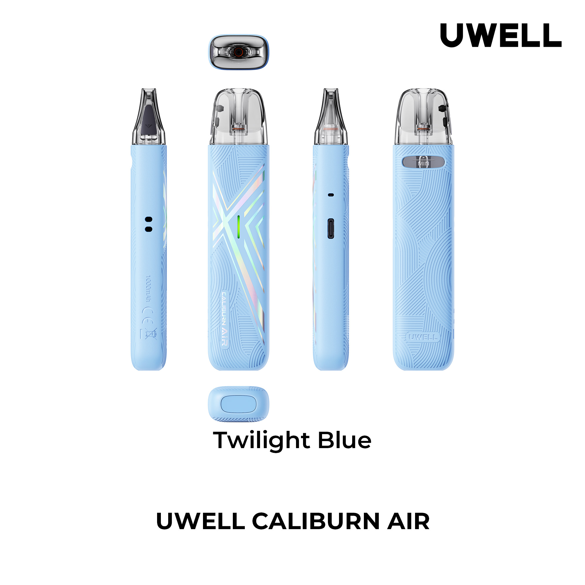 Uwell Caliburn AIR Twilight Blue – alle Ansichten