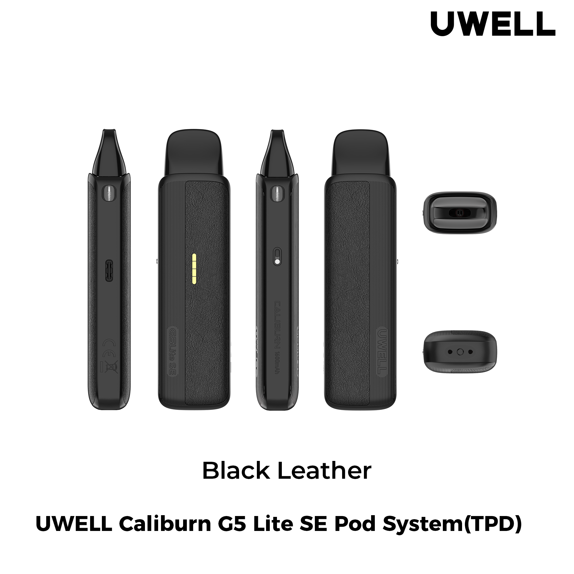 Uwell Caliburn G5 Lite SE Black Leather – alle Ansichten