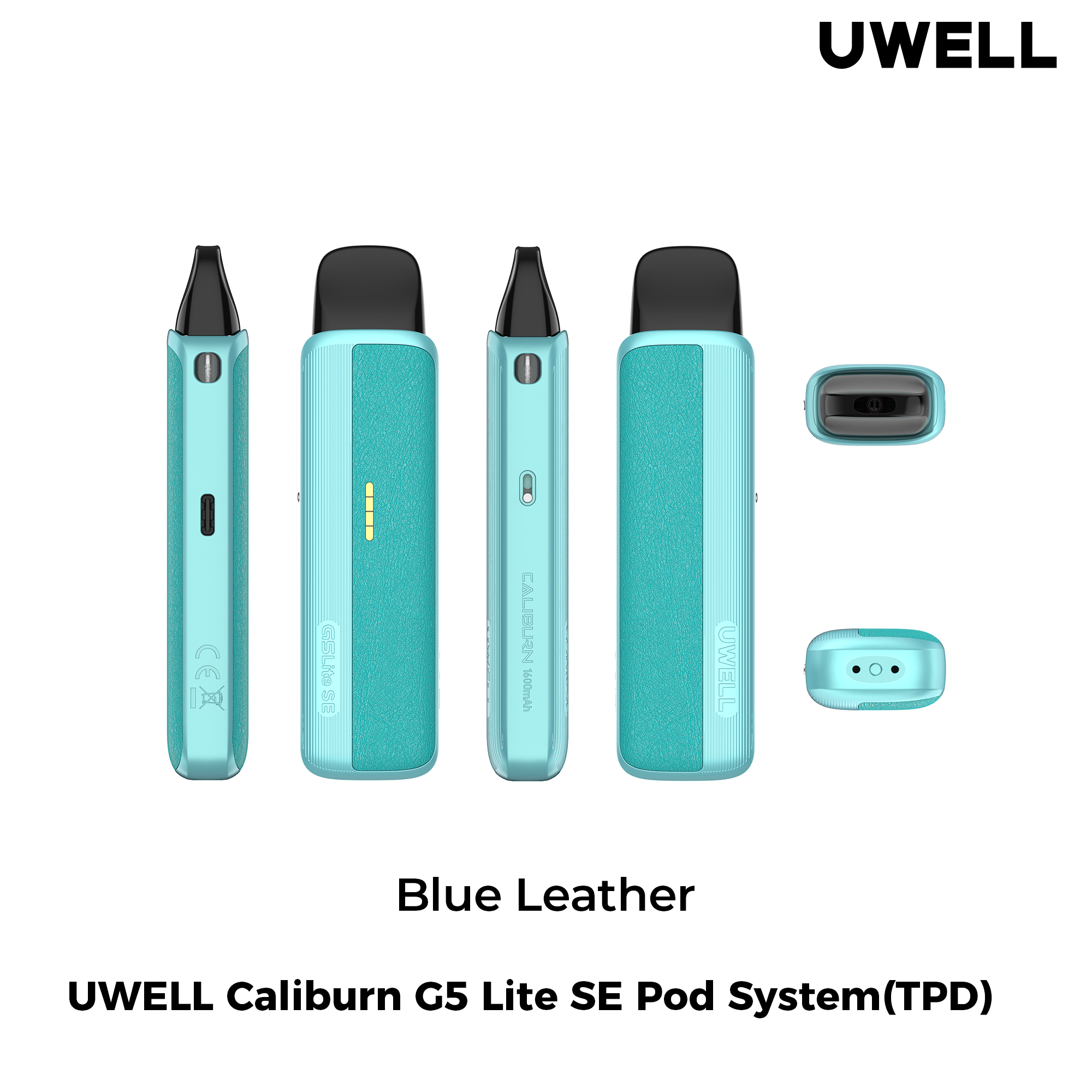 Uwell Caliburn G5 Lite SE Blue Leather – alle Ansichten