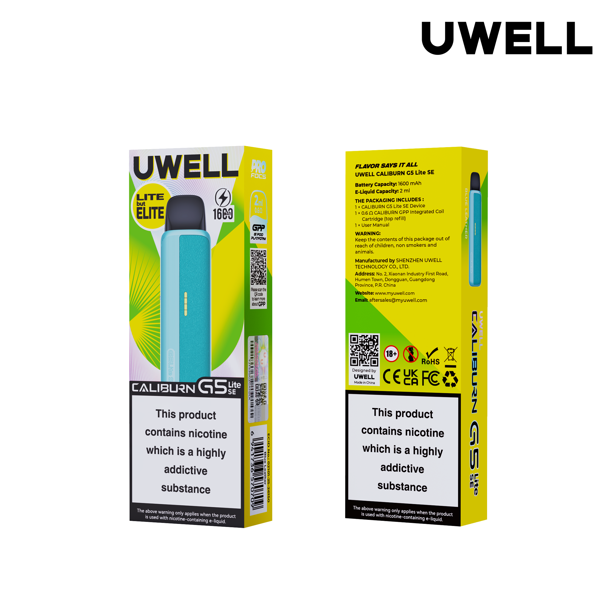 Uwell Caliburn G5 Lite SE Blue Leather – Originalverpackung