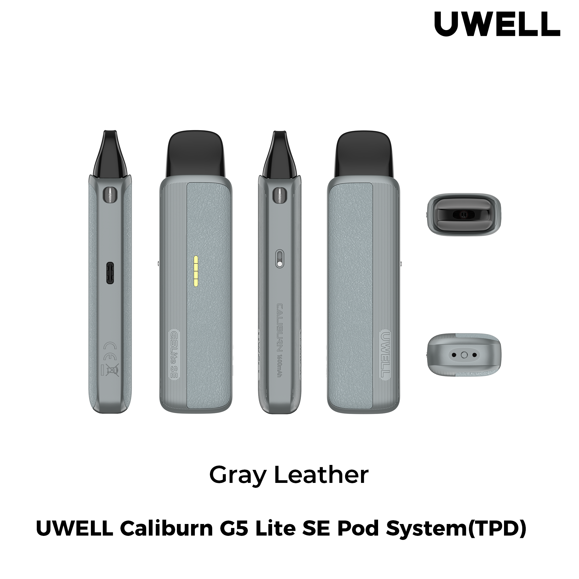 Uwell Caliburn G5 Lite SE Gray Leather – alle Ansichten