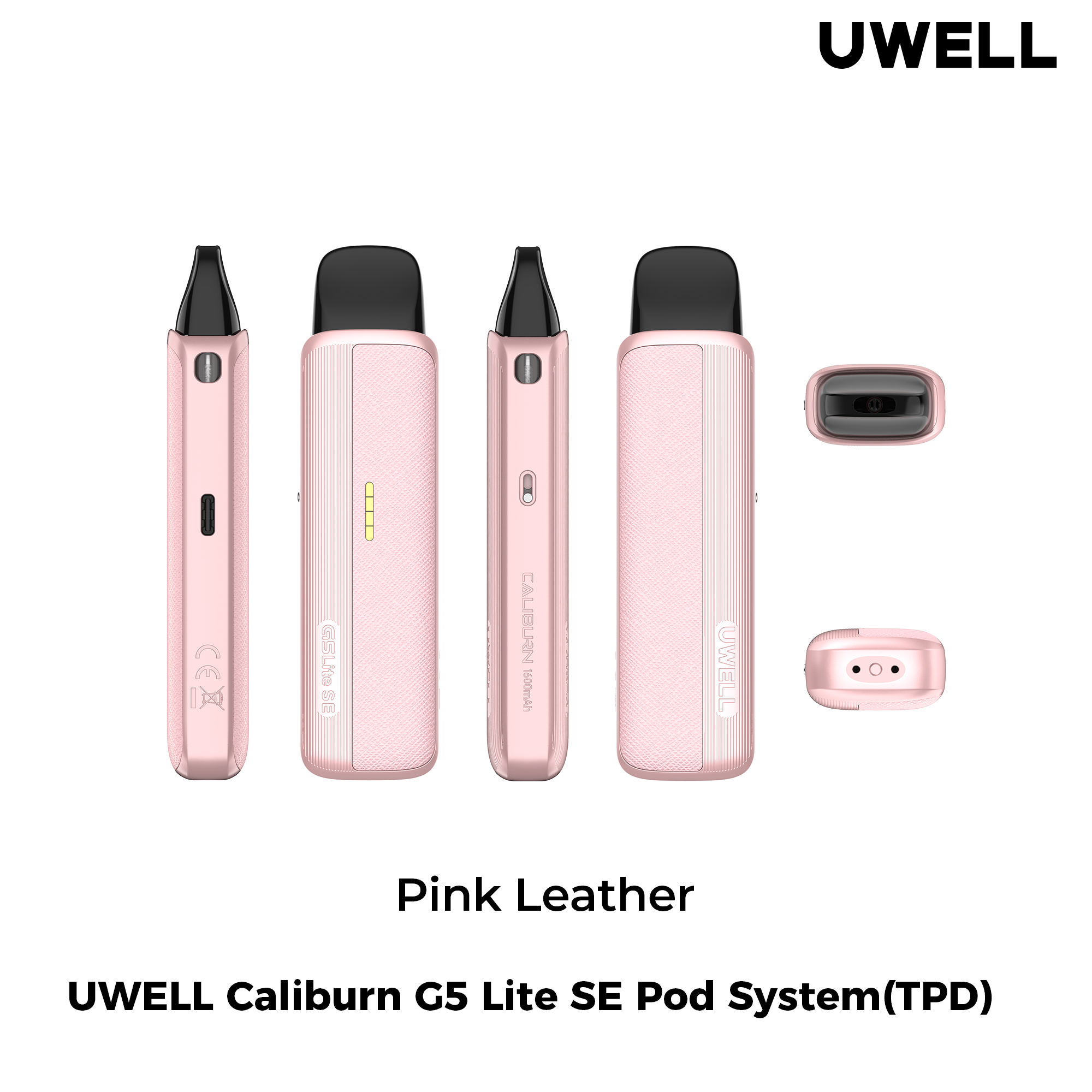 Uwell Caliburn G5 Lite SE Pink Leather – alle Ansichten