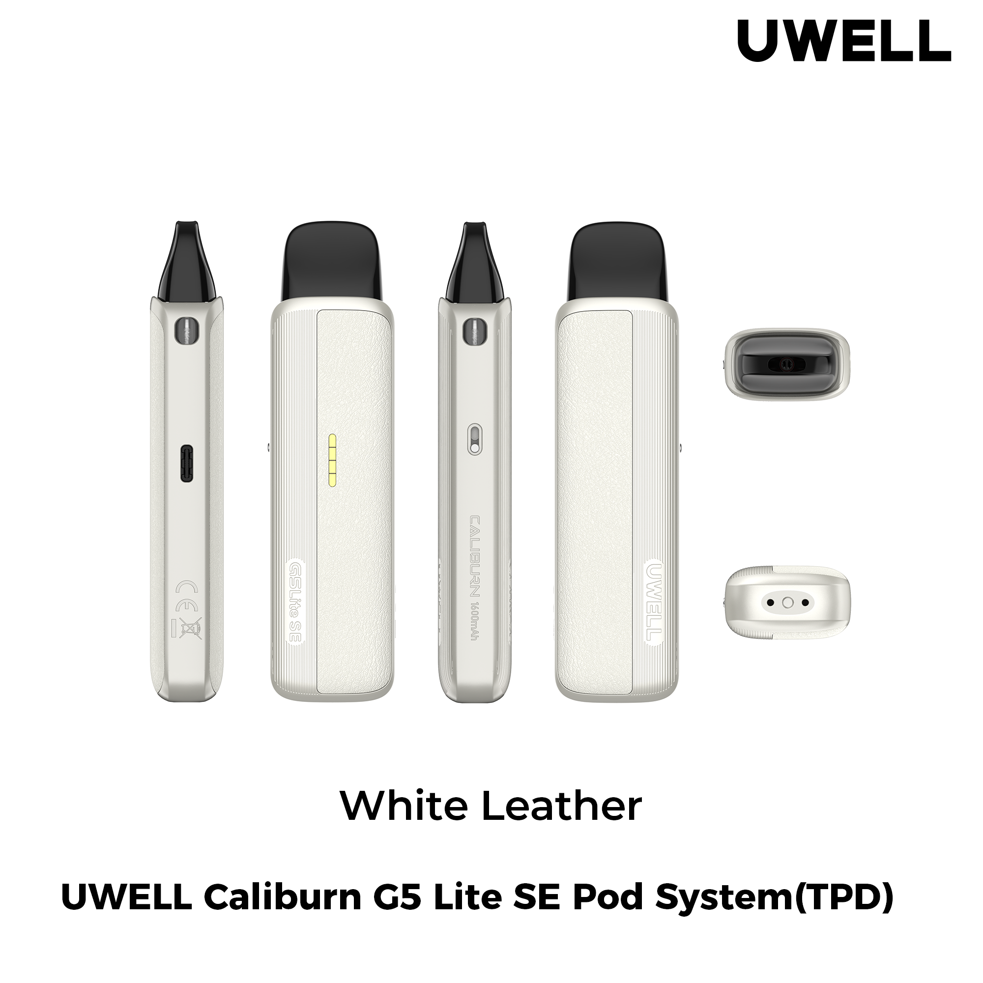 Uwell Caliburn G5 Lite SE White Leather – alle Ansichten
