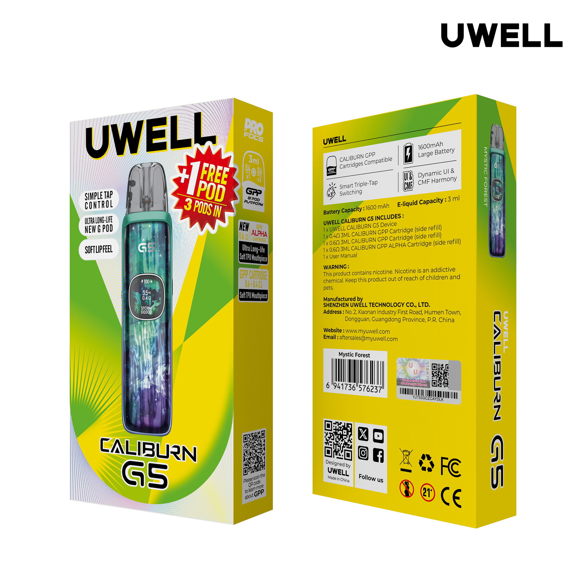 Uwell Caliburn G5 Mystic Forest – Originalverpackung
