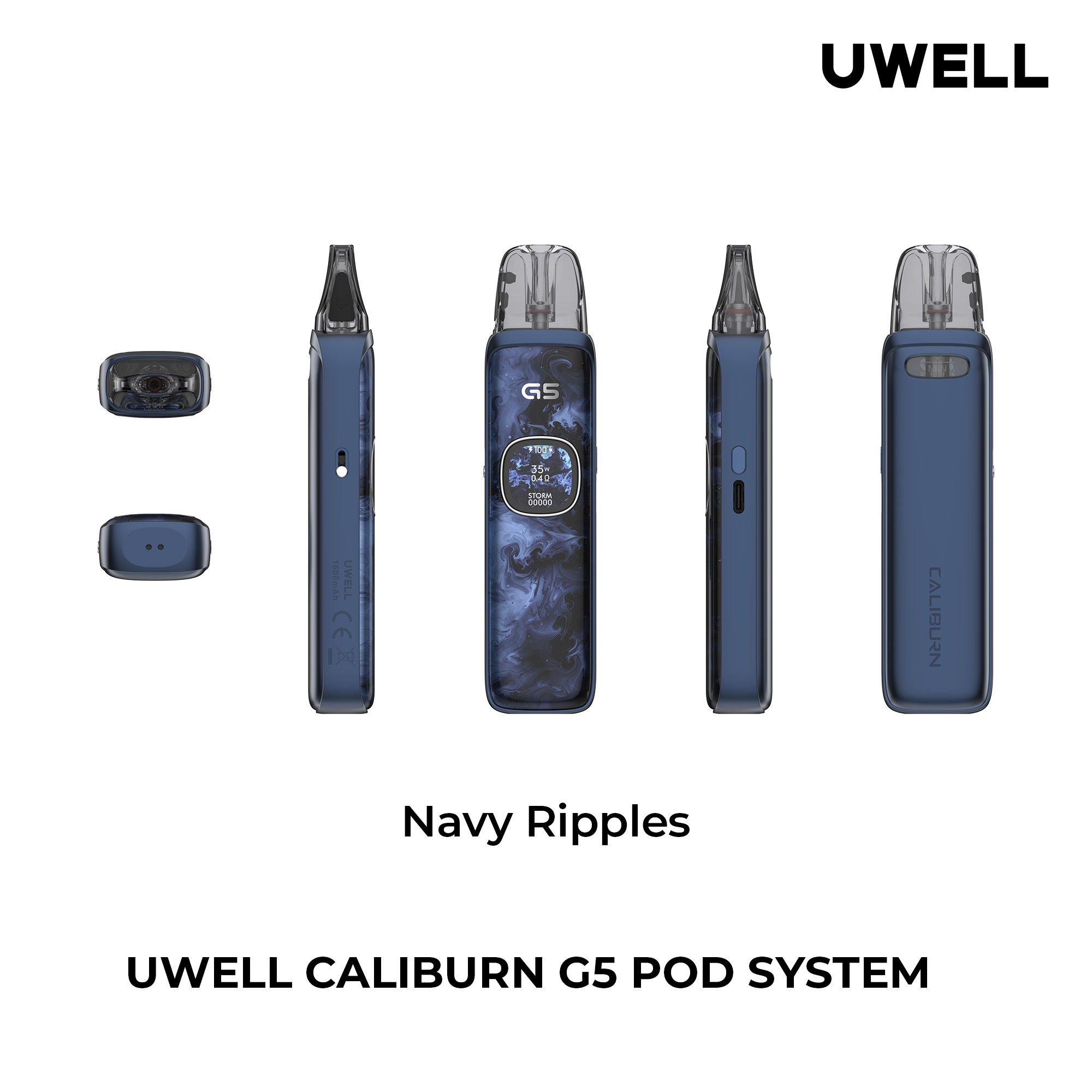 Uwell Caliburn G5 Navy Ripples – alle Ansichten