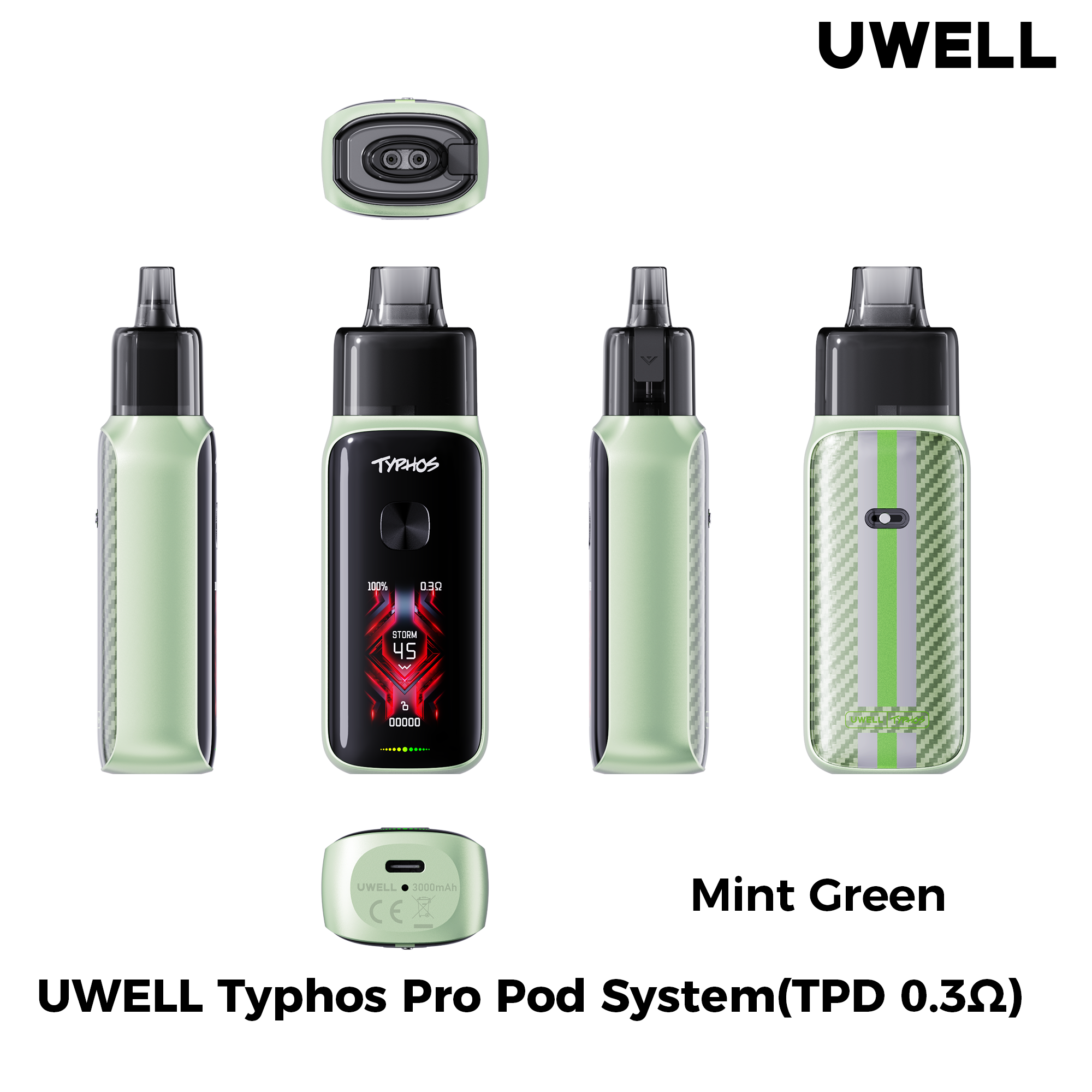 Uwell Typhos Pro Mint Green – alle Ansichten